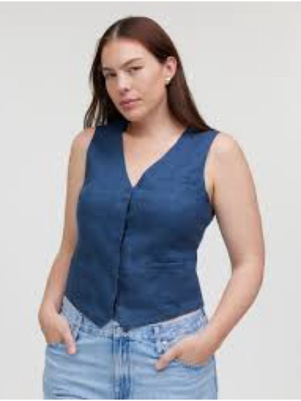 Madewell Denim Indigo Linen Vest